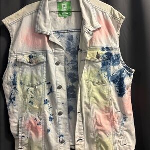 Demo Multicolor Denim Vest for Men XL